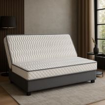 Matelas Ferme Pour tous Clic Clac 140x200 x 15 cm + contact avec contact Latex sur Face Hiver - Dim Assise 70 cm - 5 zones de Confort - Face été et