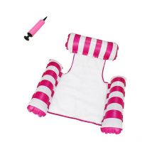 Matelas gonflable pour piscine,Hamac gonflable à eau,Jouet de piscine 4 en 1,Hamac à eau,Pour adulte,Piscine gonflable,Pliable(Rose)