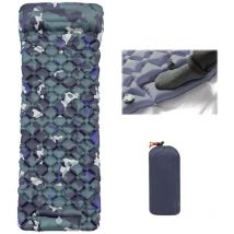 Matelas isolant auto-gonflant - Avec pompe à pieds et coussin - Matelas de camping étanche - Matelas de camping pliable - Pour l'extérieur - Pour la