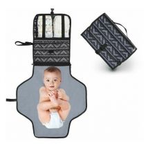 Ensoleille - Matelas à Langer de Voyage, Tapis à Langer Portable pour Bébé Avec Pochettes et coussin de tête Pad, Kit de Voyage Couches Pliable pour