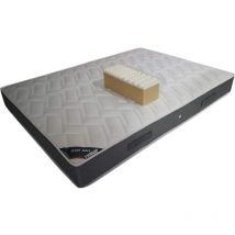 Provence Literie - Matelas face de contact Latex 70 Kg/m3 + Mousse 35 Kg/m3 hr 120x190 x 21,5 cm + Oreiller Visco + Alèse Accueil Moelleux Soutien