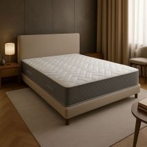Matelas face de contact Latex 70 Kg/m3 + Mousse 35 Kg/m3 HR + Alèse 140x190 x 21,5 cm Accueil Moelleux Soutien Ferme - 7 Zones de Confort