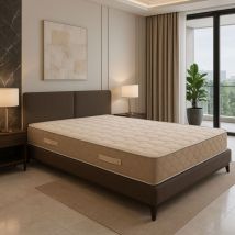 Literie Julien - matelas contact latex 140x190 x 22 cm Très Ferme + Oreiller Visco + Alèse - Tissu 100% Coton - 5 Zones de Confort - ame rembourrage
