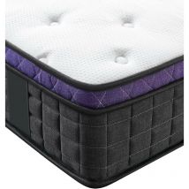Matelas lisa a Ressorts Ensaches + 3,5 cm de face de contact Latex 70 Kg/m3 + Alese 80x200 Hauteur +/- 20,5 cm - Accueil Moelleux - Soutien Equilibre