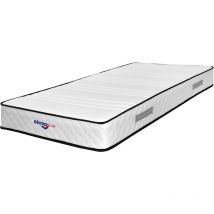 Lot de 2 Matelas mathieu a Ressorts Ensaches + 4 cm Memoire de Forme 80 Kg/m3 + 2 Aleses 80x200 Hauteur +/- 21 cm - Accueil Moelleux - Soutien Ferme