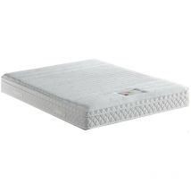 Provence Literie - Matelas memoryplus a Ressorts Ensaches + 4 cm Memoire de Forme 80 Kg/m3 + Alese 90x200 Hauteur +/- 23 cm - Accueil Ferme - Soutien