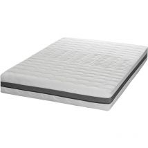 Matelas Mousse 180x200 Hauteur 18cm Mi-ferme, Housse Enrichie à L'aloe Vera