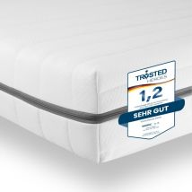 Matelas Mousse 100x190, Epaisseur 15 Cm, Matelas 7 Zones Mi-ferme Et Ferme Avec Housse Amovible