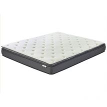 Matelas pour Lit Double en Mousse à Mémoire de Forme Gris et Blanc Ferme 160 x 200 cm avec Housse Amovible Ultra Confortable Beliani
