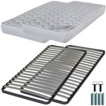 Ebac Literie - Matelas mousse + Sommier C220 2x80x200 Montana - Hauteur 18 cm - Soutien équilibré