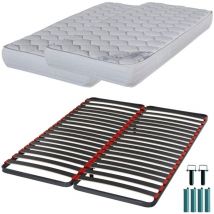 Ebac Literie - Matelas mousse + Sommier C39 2x90x200 Montana - Hauteur 18 cm - Soutien équilibré