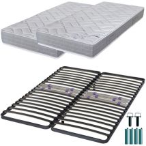 Ebac Literie - Matelas mousse + Sommier métal C223 160x200 Maryland - Hauteur 20 cm - Soutien ferme