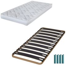 Ebac Literie - Matelas mousse + Sommier métal C310 90x190 Melissa - Hauteur 13 cm - Soutien ferme