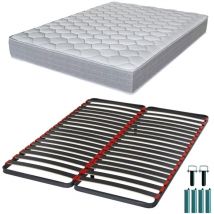 Ebac Literie - Matelas mousse + Sommier métal C39 160x200 Madere - Hauteur 24 cm - Soutien ferme