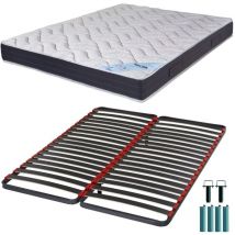 Ebac Literie - Matelas mousse + Sommier métal C39 160x200 Melior - Hauteur 20 cm - Soutien ferme