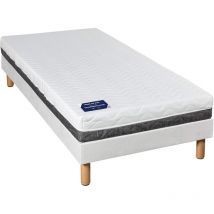 Terre De Nuit - Ensemble enfant matelas mousse Tranquillité + sommier + pieds 90x200