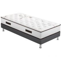 Ebac Literie - Matelas mousse + Sommier SR15 Volcan 90x200 Myriade - h. 21 cm - Soutien équilibré