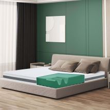 The White Stone - Matelas orthopédique 130 x 195 en mousse antibactérienne Hauteur 16 cm Revêtement 3D Air en fibre hypoallergénique et anti-acariens