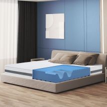The White Stone - Matelas orthopédique 155 x 175 en mousse antibactérienne Hauteur 20 cm Revêtement 3D Air en fibre hypoallergénique et anti-acariens