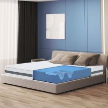 The White Stone - Matelas orthopédique 155 x 195 en mousse antibactérienne Hauteur 20 cm Revêtement 3D Air en fibre hypoallergénique et anti-acariens