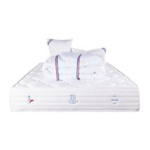 Matelas Patriote Mousse, 27cm, mousse haute densité , Indépendance du Couchage, Soutien ferme + Oreiller + Couette, 140x190cm