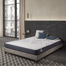 Matelas Dream Komfort 140x190 cm - Technologie Blue Latex et mousse hr à mémoire de forme - Réversible - 7 zones - Respirant