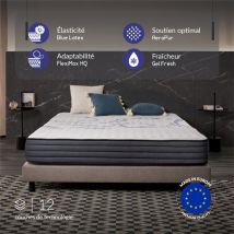 Naturalex - Matelas Perfect Sleep - 160x200 Cm - Mousse Mémoire De Forme Hr, Blue Latex, Hypoallergénique - Équilibré - 7 Zones De Confort - Face Été/
