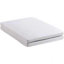 Matelas pliable 140 x 200 cm et 140 x 100 cm, tissu nid d'abeille, dureté H3, housse blanche et éponge 23D, blanc