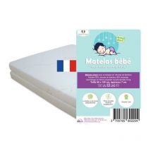 Matelas Pliant en Bambou pour lit bébé, lit parapluie 60x120 cm