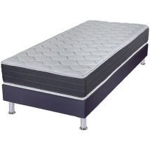 Ebac Literie - Matelas ressort + Sommier Omega Volcan 90x190 Rhodes - h. 24 cm - Soutien ferme