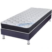 Ebac Literie - Matelas ressort + Sommier Omega Volcan 90x190 Rubis - h. 21 cm - Soutien très ferme