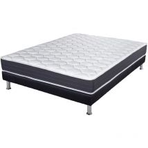 Ebac Literie - Matelas ressort + Sommier SR9 Deco 160x200 Record - h. 20 cm - Soutien ferme