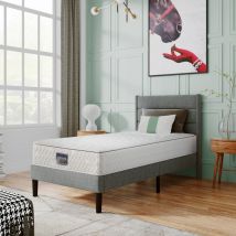 Matelas ressorts, 7 zones de mousse froide, ressorts ensachés,100% certifié Oeko-Tex, coutil microfibre piqué, 100 nuits d'essai, degré de fermeté