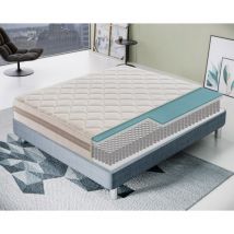 Materassiedoghe - Matelas ressorts ensachés 200x200 cm accueil mousse hr - epaisseur 21 cm