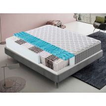 Ilovesleep - Matelas 140x190 à ressorts ensachés - à mémoire de forme avec 9 zones différenciées Orthopédie - Anatomique - Antibactérien