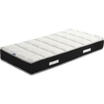 Provence Literie - Matelas Sandrine a Ressorts + Memoire de Forme 70 Kg/m3 - 160x200 Hauteur +/- 25 cm - Accueil Moelleux - Soutien Ferme + Oreiller