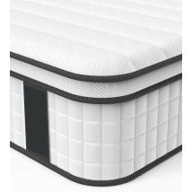Nuits D'or - Matelas sasha a Ressorts + 3,5 cm Memoire de Forme 70 Kg/m3 - 120x190 Hauteur +/- 30,5 cm - Accueil Moelleux - Soutien Ferme - 7 Zones