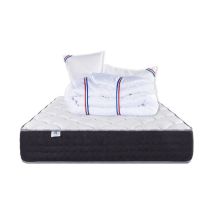 Blumie - Matelas Serenite, Ressorts Ensachés, Mousse Haute Densité, Ergonomique, Soutien Très Ferme + Oreiller + Couette, 140x200cm