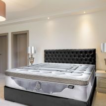 Sofareva - Matelas Silver Metal 140x190 cm Mémoire de forme Latex Naturel 30 cm d'épaisseur - gris