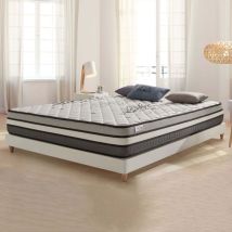 Matelas Solar 180x200 Cm - Hybrid - Ressorts Ensachés+latex+mousse Viscoélastique Hr Adaptative - Soutien Mi-ferme 7 Zones - Épais 26 Cm