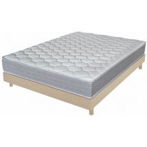 Ebac Literie - Matelas + sommier 160x200 Madere - Decokit - Soutien ferme - Sommier démonté - Chêne