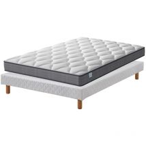 Dewinner - Matelas à ressorts 160x200cm+Sommier, Matelas Ressorts Ensachés Hybrid,Sommier Tapissier avec housse de protection(160x200