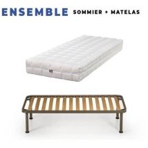 Matelas + Sommier Démonté 120x190 + Pieds Offerts Mousse Indéformable - Soutien Ferme - Déhoussable 3 C tés Housse Lavable - Hauteur 20 cm