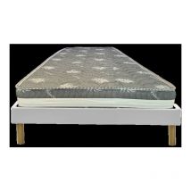 King Of Dreams - Matelas + sommier blanc 70x190 x 22 cm - Très ferme - Face Hiver Laine - ame rembourrage 100 % polesther - âme 100 % polyuréthane