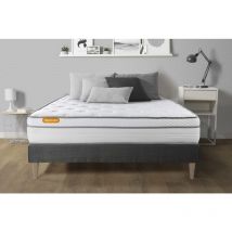 Ensemble matelas sommier Memo luxe 180 x 200 cm - Couleur : Gris