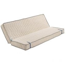 Matelas Souple Pour tous Clic Clac + Alèse 140x190 x 15 cm + contact avec contact Latex sur Face Hiver - Dim Assise 70 cm - 5 zones de Confort - Face