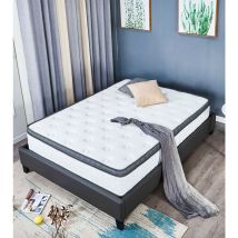 Provence Literie - Matelas sunny a Ressorts Ensaches + 4 cm Memoire de Forme 80 Kg/m3 - 70x190 Hauteur +/- 27 cm - Accueil Moelleux - Soutien