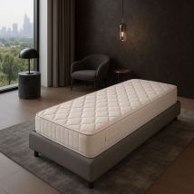 Lot de 2 Matelas Tissu Ignifugé Non Feu 90x190 x 25,5 cm - Très Ferme - ame rembourrage 100 % polesther - âme 100 % polyuréthane poli lattex Haute
