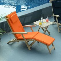 Teck'attitude - Matelas Orange pour Chaise longue