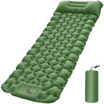 Materassino da campeggio leggero con cuscino d'aria Materassino ad aria portatile Materassino per zaino in spalla impermeabile, Verde